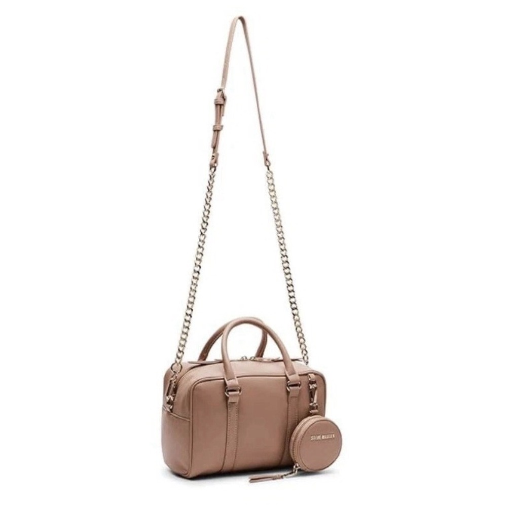Steve Madden Luka Top Handle Bag Crossbody Strap Nude Gold